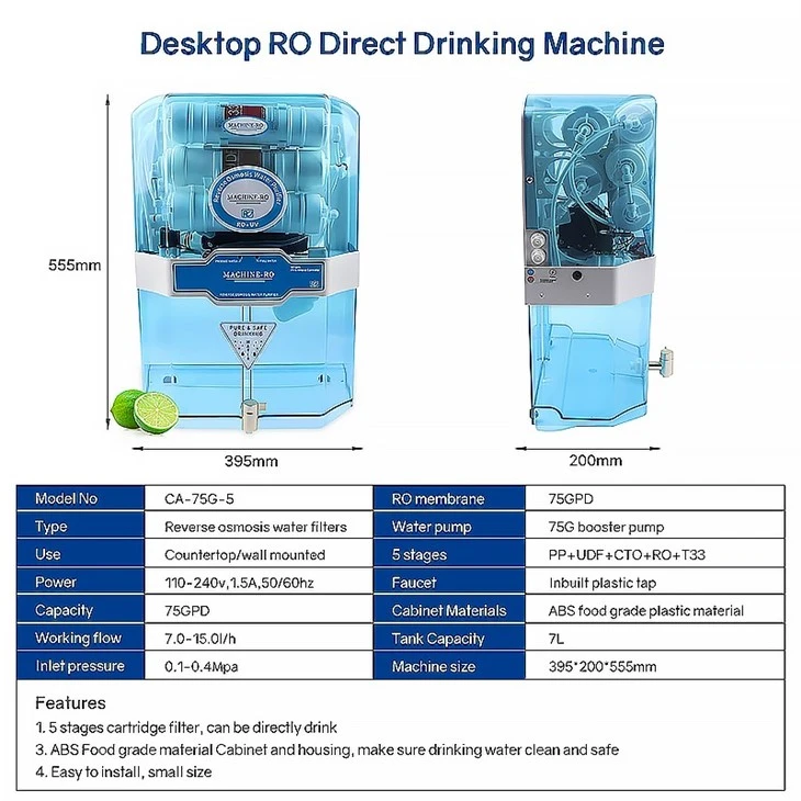 75gpd 6 Stage RO Water Purifier china factory